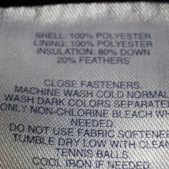 Puffer Down Vest/ Land's End/ Black & White Arabesque/ Size Med 10-12 - Picture 6 of 6